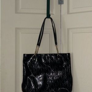 Michael Kors Shiny Black Tote Bag